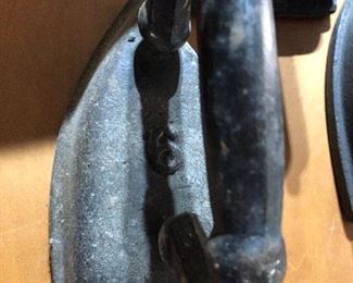 Cast iron irons, all marked