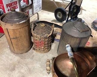 Pottery covered with basket