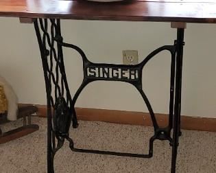 Antique Singer Sewing Machine Base with Custom Top