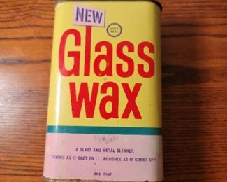 Vintage Glass Wax Can