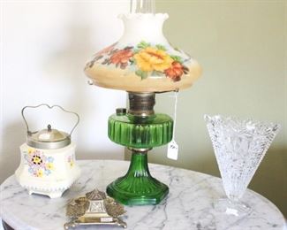 Antique pieces. The marble top table is not for sale.  