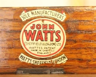 Maker's label of John Watts Sheffield, London.  Very cool.