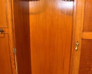 Hanging side of wardrobe shown with great hardware.