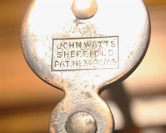 John Watts Sheffield hardware stamp.