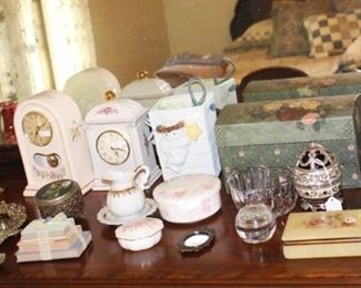 Lots of decorative objects.  Dresser with mirror is not for sale.  