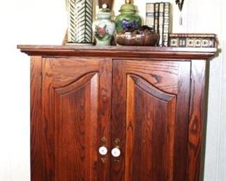 Small wardrobe/cabinet.  This piece would work well in a kitchen or child's room.  Great storage piece.                           34 1/2" W x 48" H x 23 1/2" W.