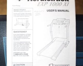 NordicTrack EXP 1000 X1 manual.