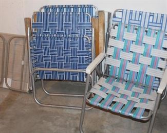 Folding chairs.