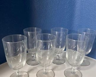 Set of 8 crystal water glasses