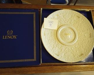 All original Lenox China Seder plate with paperwork and original box,