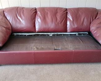 SLEEPER SOFA grab it quickly for friends and family guests in Red Leather,