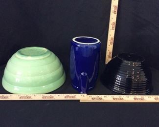 Bauer Pottery Vintage 12 Jade  18 Black Bowls McCoy Cobalt Blue 1429 Vintage Pitcher