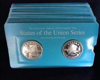 Sterling Silver The Franklin Mint State of the Union Series, 16 Sleeves containing 2 Silver Rounds