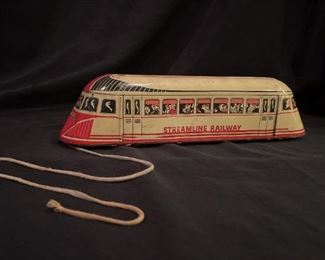 Vintage Circa 1920 Streamline Railway Pull Friction Train Manufactured By Wolverine