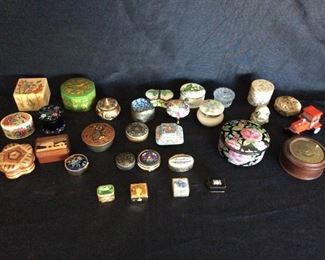 Trinket Pill Boxes, Gorgeous Collection w Beautiful Designs Patterns Pot Belly Figuring Paddles