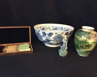 Royal Nishiki Nippon LE 45 623 Vase, Arnart Creation Boxed Knife Set Rose Porcelain Figurine.