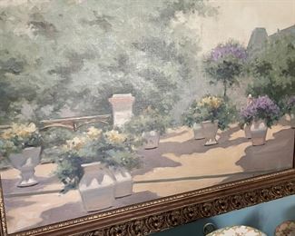 Garden scene print on canvas