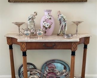 Marble top console table