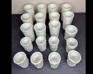 Westmoreland Milk Glass Drinking Glasses (11) and Juice Glasses (8)