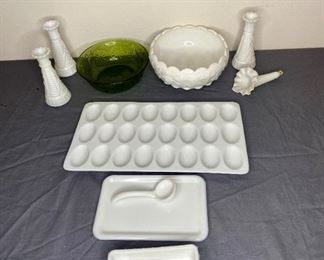 Westmoreland, Anchor Hocking Milk Glass Bud Vases and More