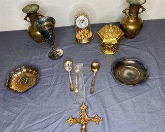 Silver Plate Dishes, Domed Desk Clock and More