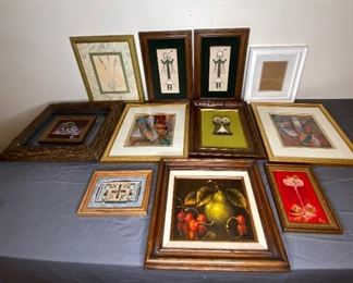 Artwork (10+) Including Original Oil Paintings, (2) Picture Frames