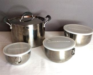  Farberware Stainless Steel Bowls and Pot
