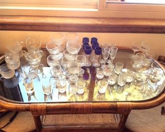 Small Drinkware Including Possible Fostoria Punch Cups