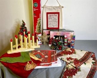 Vintage Christmas Candoliers, NEW 5 Light Electric Candoliers, Christmas Table Runners and More
