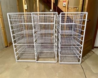 (3) Metal Storage Drawers