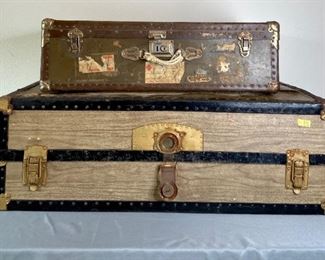  (2) Antique Trunks