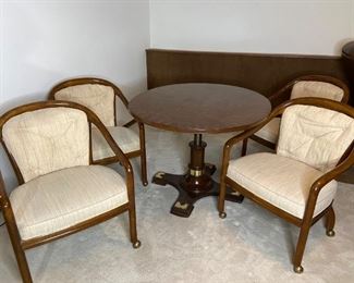 Drexel Oval Table and (4) Rolling Chairs
