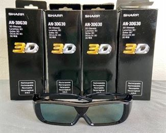 NEW Sharp Rechargeable 3D Glasses