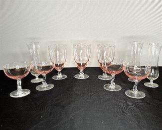 Fostoria Pink Contour Glasses and Other Drinkware