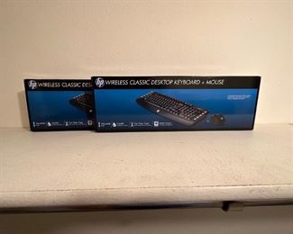 New in Box, Set of Two (2) HP Wireless Classic Desktop Keyboards and Mice