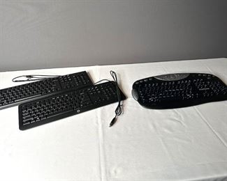 Logitech Cordless Elite Keyboard and HP Wired Keyboards