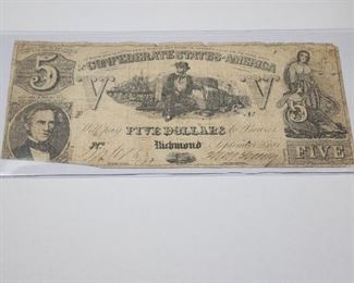 Confederate $5 