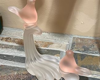 Art Glass Birds on Branch Crowning Touch Satin	6 inches high	
