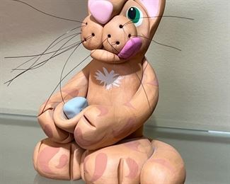 Artist Made Ceramic Cat Figurine Falconer Y2k	5 inches	
