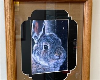 Vivi K. Crandall Rabbit Framed Print 	Frame: 12.25 x 10.25.in	
