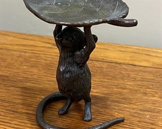 Bronze Mouse Leaf Soap Dish	4 inches high	
