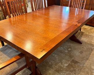 11pc Dining Set Table & Chairs Broyhill Artisan Ridge Mission Arts and Crafts	Table: 30 x 44 x 72-90-108in	
