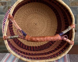 Artist Made Ghana Market Basket 9.5 x 14.5in diameter.	
