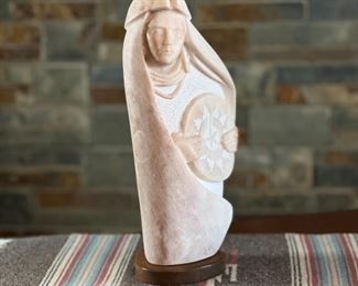 Navajo Larry Yazzie Alabaster  Sculpture A Gift For sister Soap Stone Native American  Carving	12.5 inches high.	
