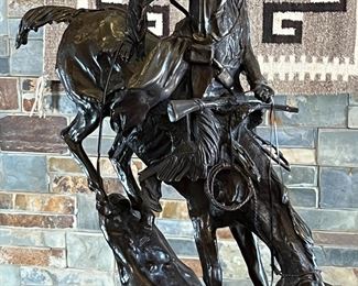 Large Frederic Remington Mountain Man Bronze Statue Sculpture	29 x 12 x 20in	HxWxD
