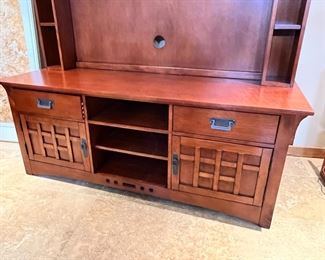 A/V Cabinet Broyhill Artisan Ridge Mission Arts and Crafts 	74 x 67.5, x ,24in	HxWxD
