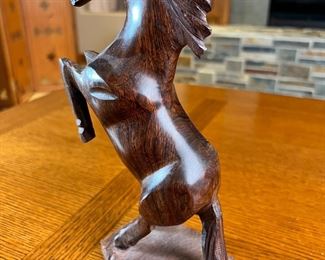Jose Soto Iron Wood Horse carving	9.75 inches high.	
