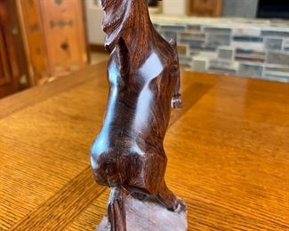Jose Soto Iron Wood Horse carving	9.75 inches high.	
