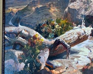 Original Art Leland Beaman Grand Canyon Oil Painting  	Frame: 53 x 53in	
