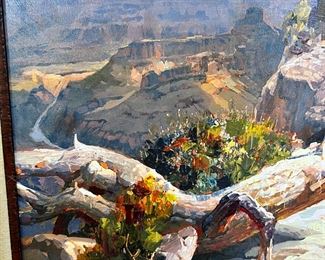 Original Art Leland Beaman Grand Canyon Oil Painting  	Frame: 53 x 53in	
